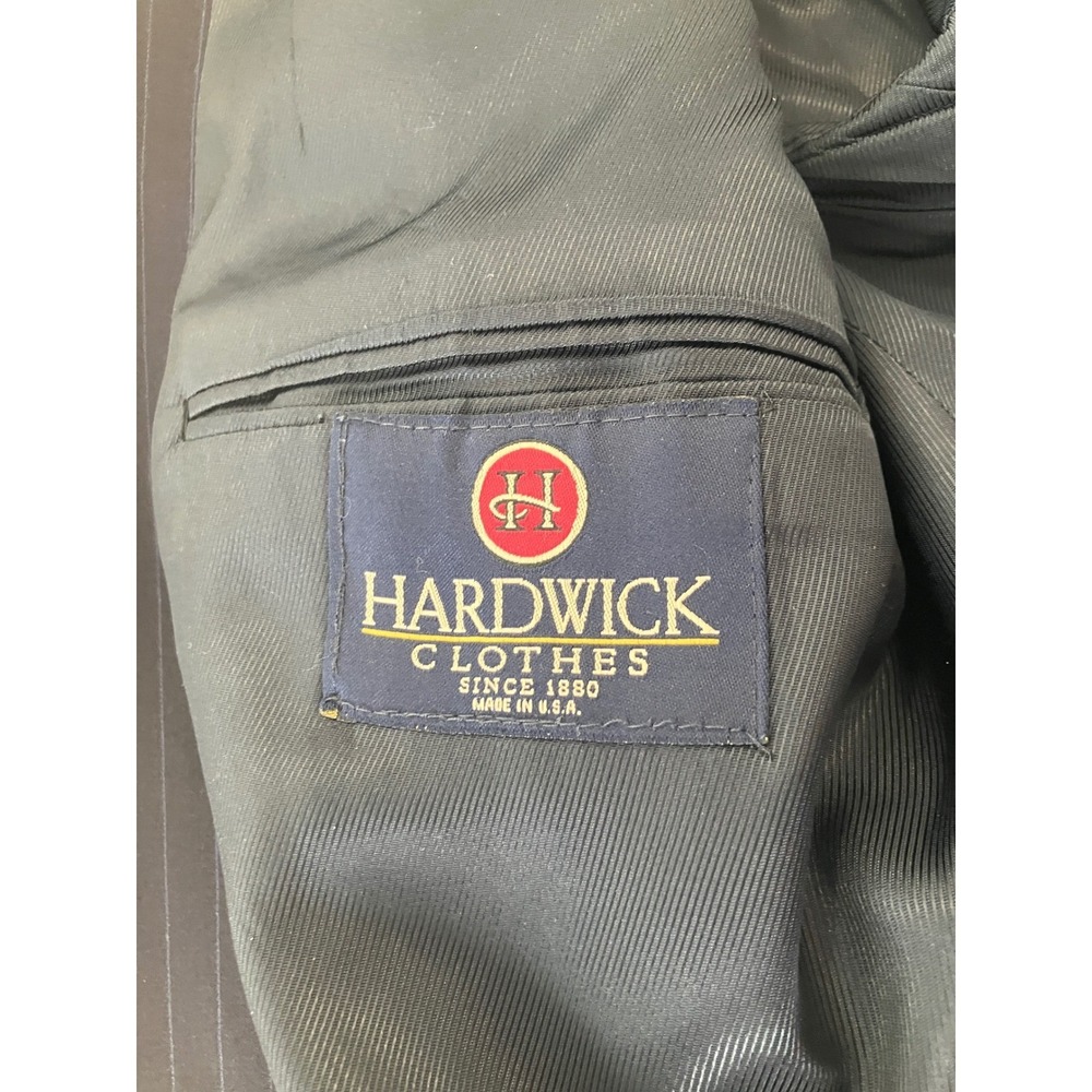 Hardwick‎ Clothes Mens Navy Pinstripe Suit Jacket Blazer Made in USA 52R - Picture 3 of 6